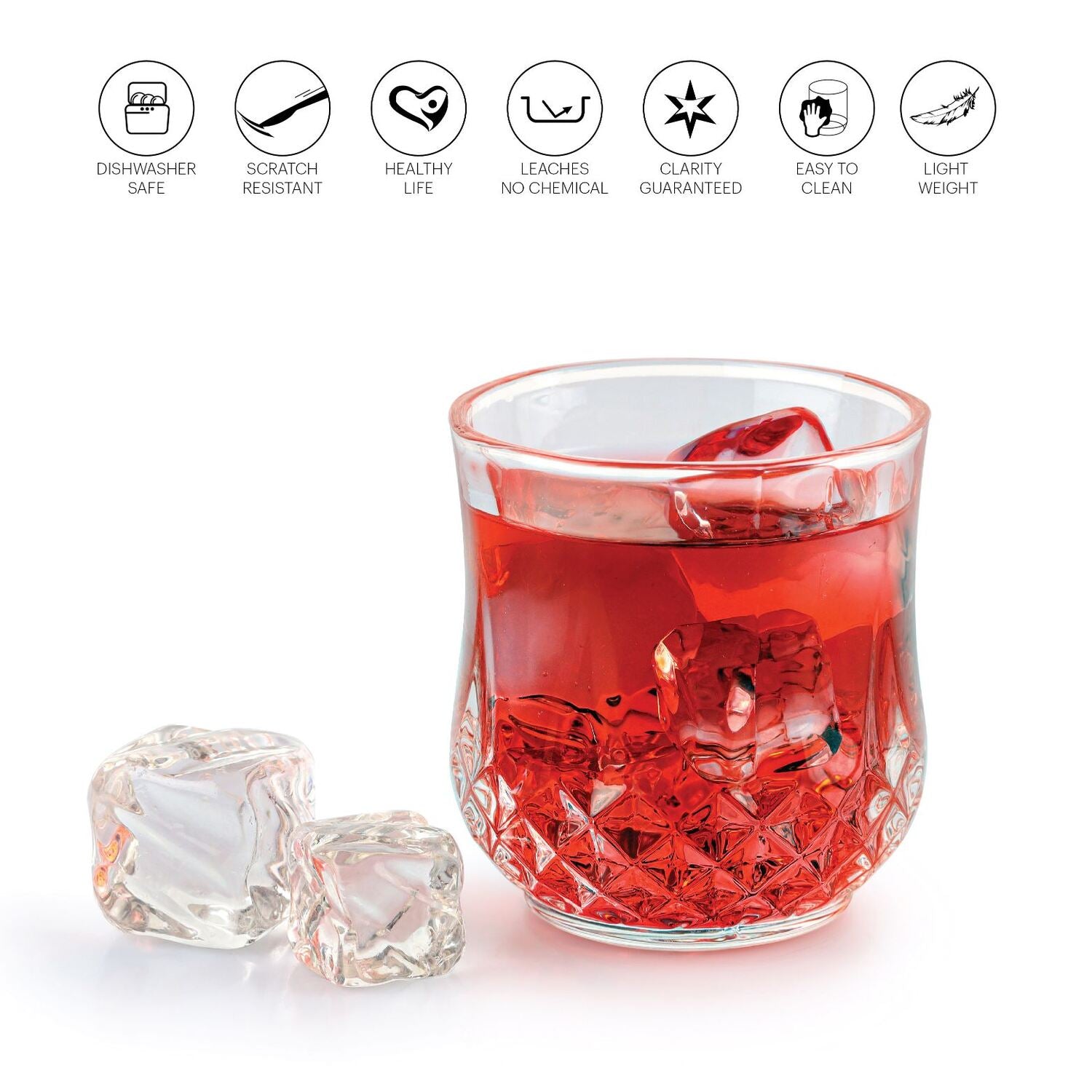 Amore Glass Tumblers, Set of 6 Clear / 325ml / 6 Piece