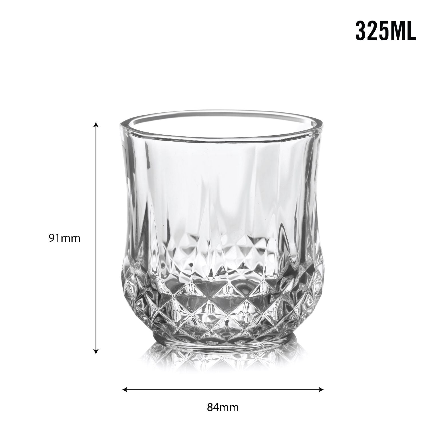 Amore Glass Tumblers, Set of 6 Clear / 325ml / 6 Piece