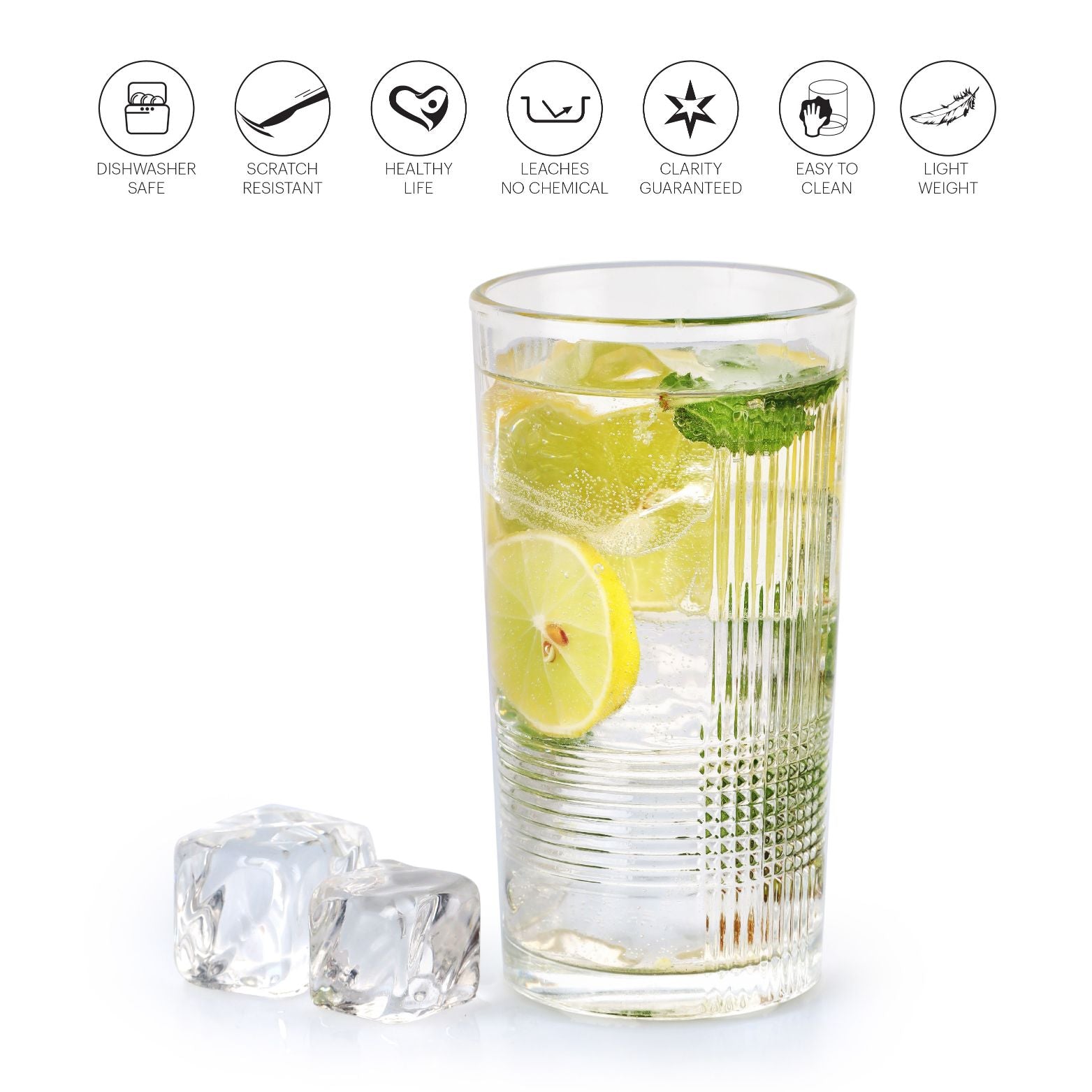 Enigma Glass Tumblers, Set of 6 Clear / 265ml / 6 Piece