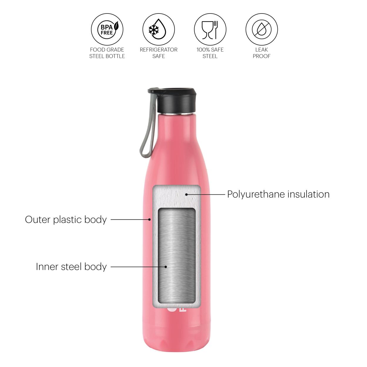 Puro Steel-X Neo 900 Water Bottle, 720ml Pink / 720ml / 1 Piece