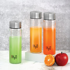 H2O Steelox Glass Water Bottle, 920ml Clear / 920ml / 3 Pieces