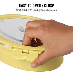 Oval Eat Insulated Lunch Box Yellow