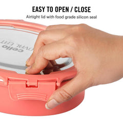 Oval Eat Insulated Lunch Box Peach