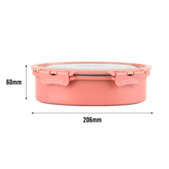 Oval Eat Insulated Lunch Box Peach