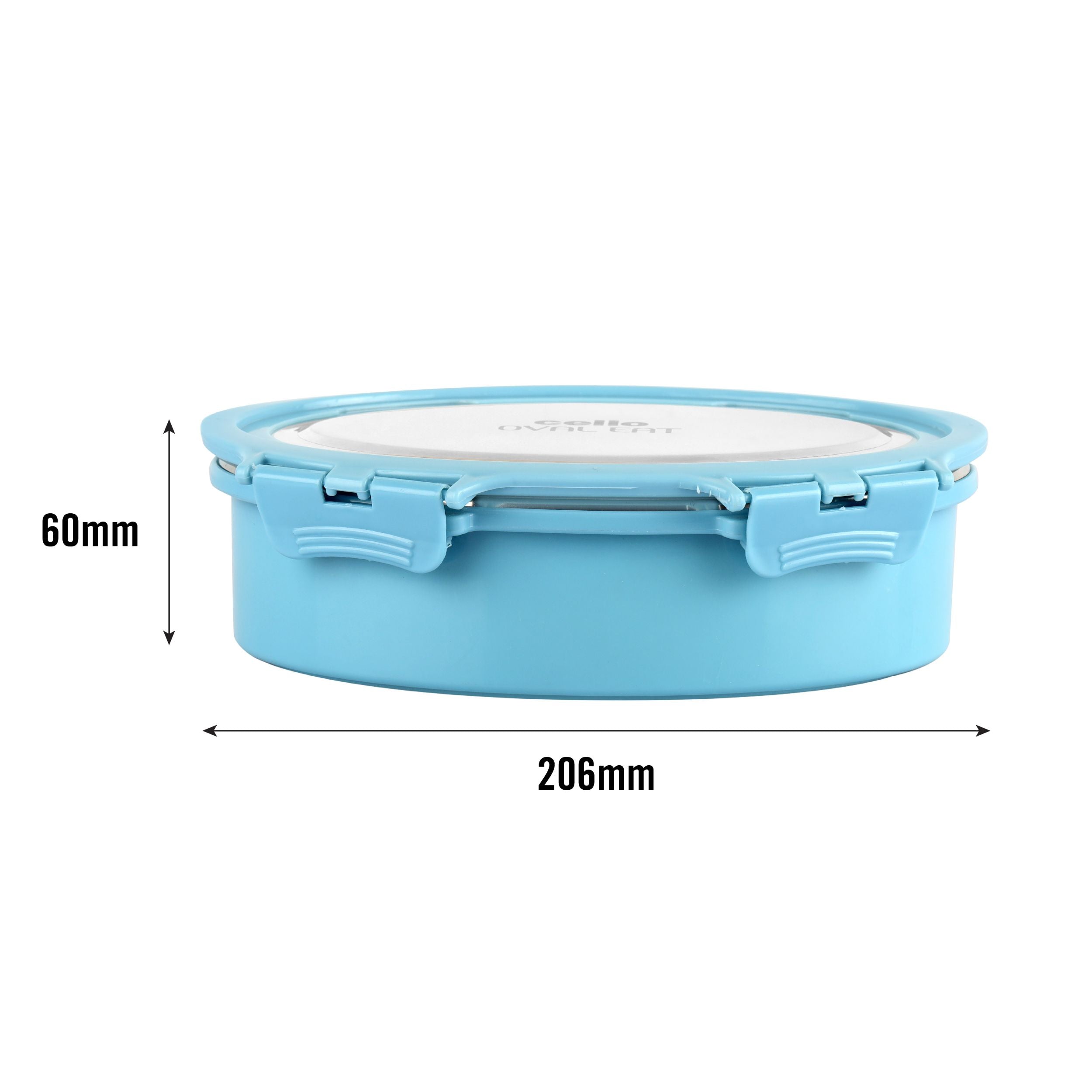 Oval Eat Insulated Lunch Box Blue