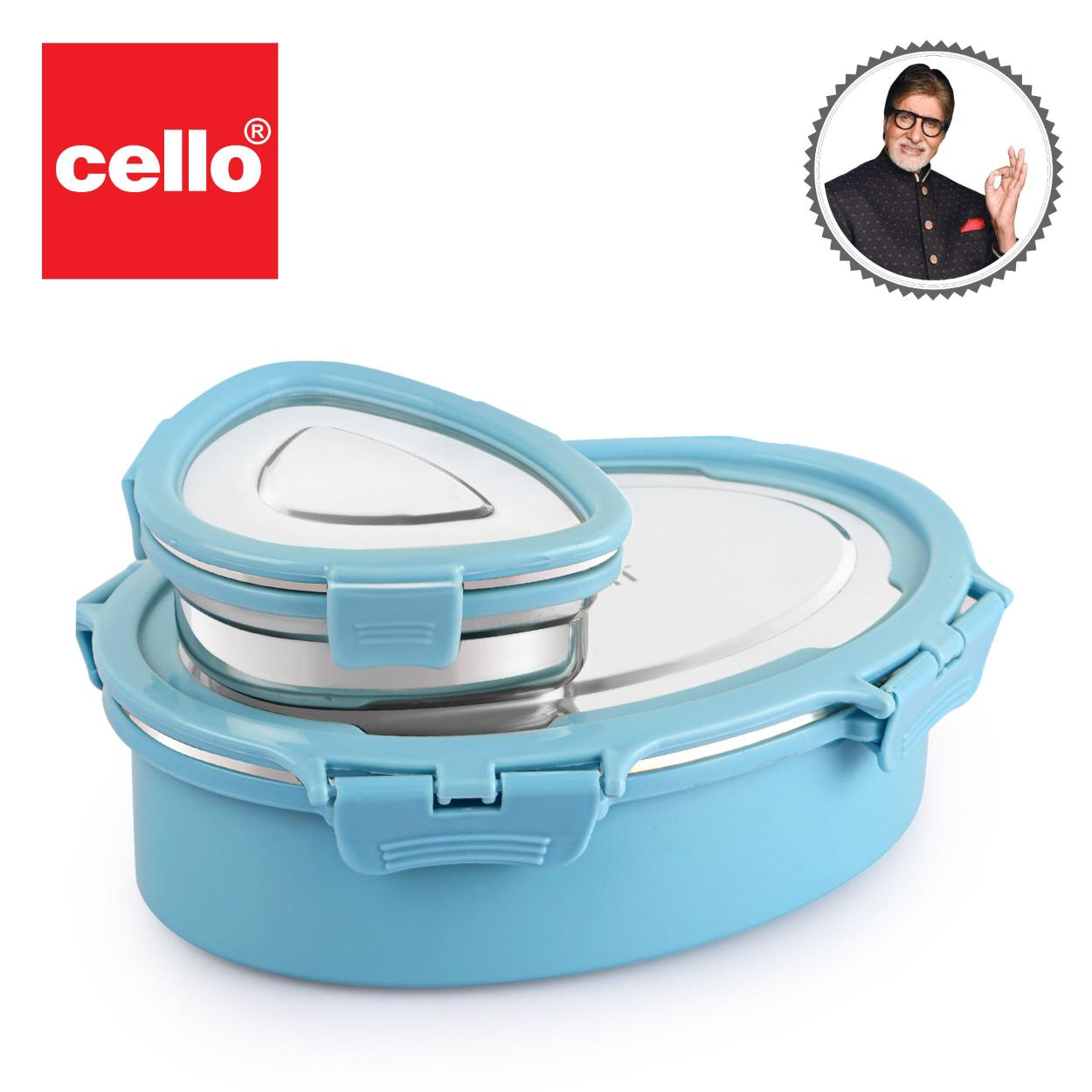 Oval Eat Insulated Lunch Box Blue