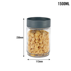 Modustack Glassy Storage Jar, 1500ml, Set of 6 Grey / 1500ml