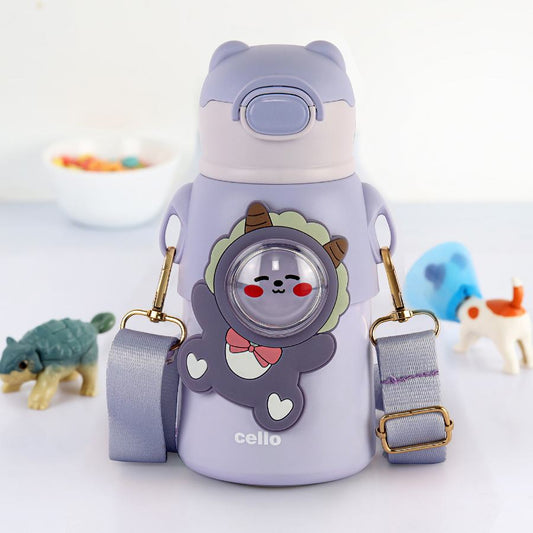 Purple|Funz Hot & Cold Stainless Steel Kids Water Bottle, 550ml / 550ml