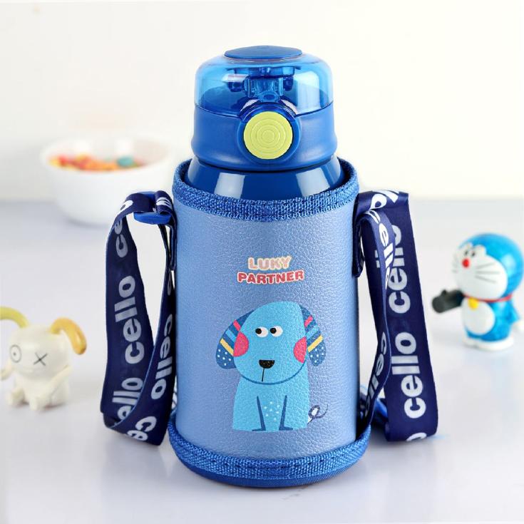 Blue|Kinder Hot & Cold Stainless Steel Kids Water Bottle, 500ml / 500ml