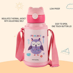 Toddy Hot & Cold Stainless Steel Kids Water Bottle, 550ml Pink / 550ml