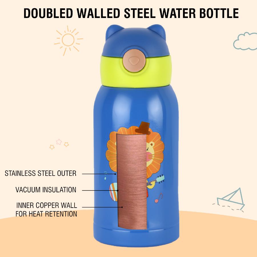 Toddy Hot & Cold Stainless Steel Kids Water Bottle, 550ml Blue / 550ml