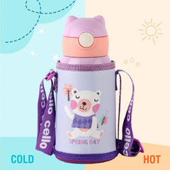 Toddy Hot & Cold Stainless Steel Kids Water Bottle, 550ml Purple / 550ml