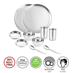 Steelox 12 Pieces Stainless Steel Dinner Set for Family of 2
