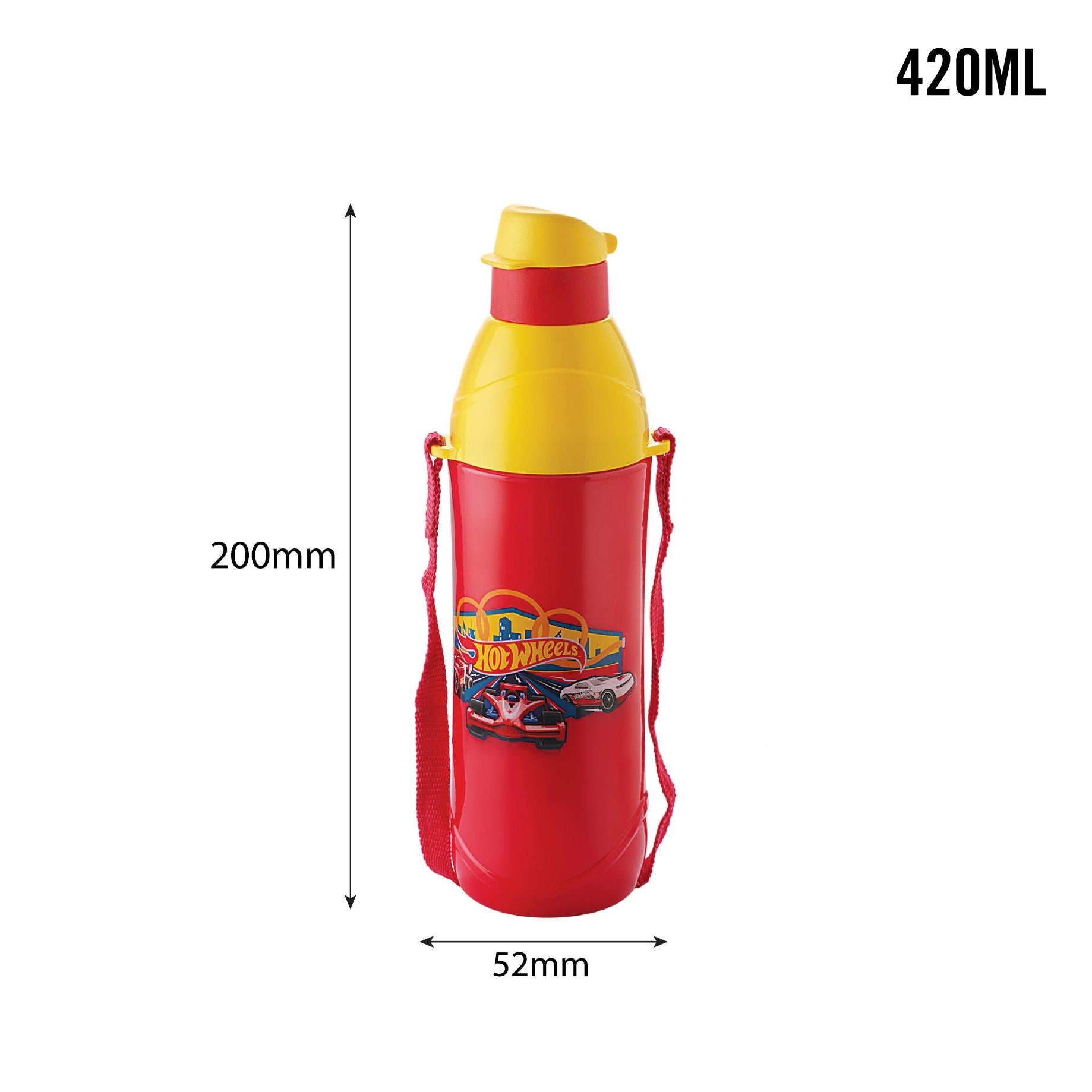 Puro Junior 400 Cold Insulated Kids Water Bottle, 420ml Red / 420ml / Hot Wheels