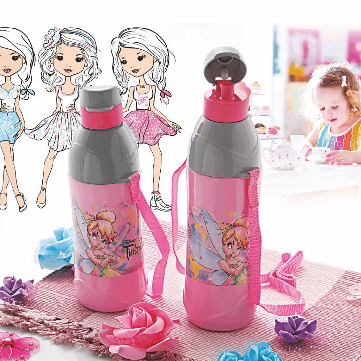 Puro Junior 400 Cold Insulated Kids Water Bottle, 420ml Pink Grey / 420ml / Tinker Bell