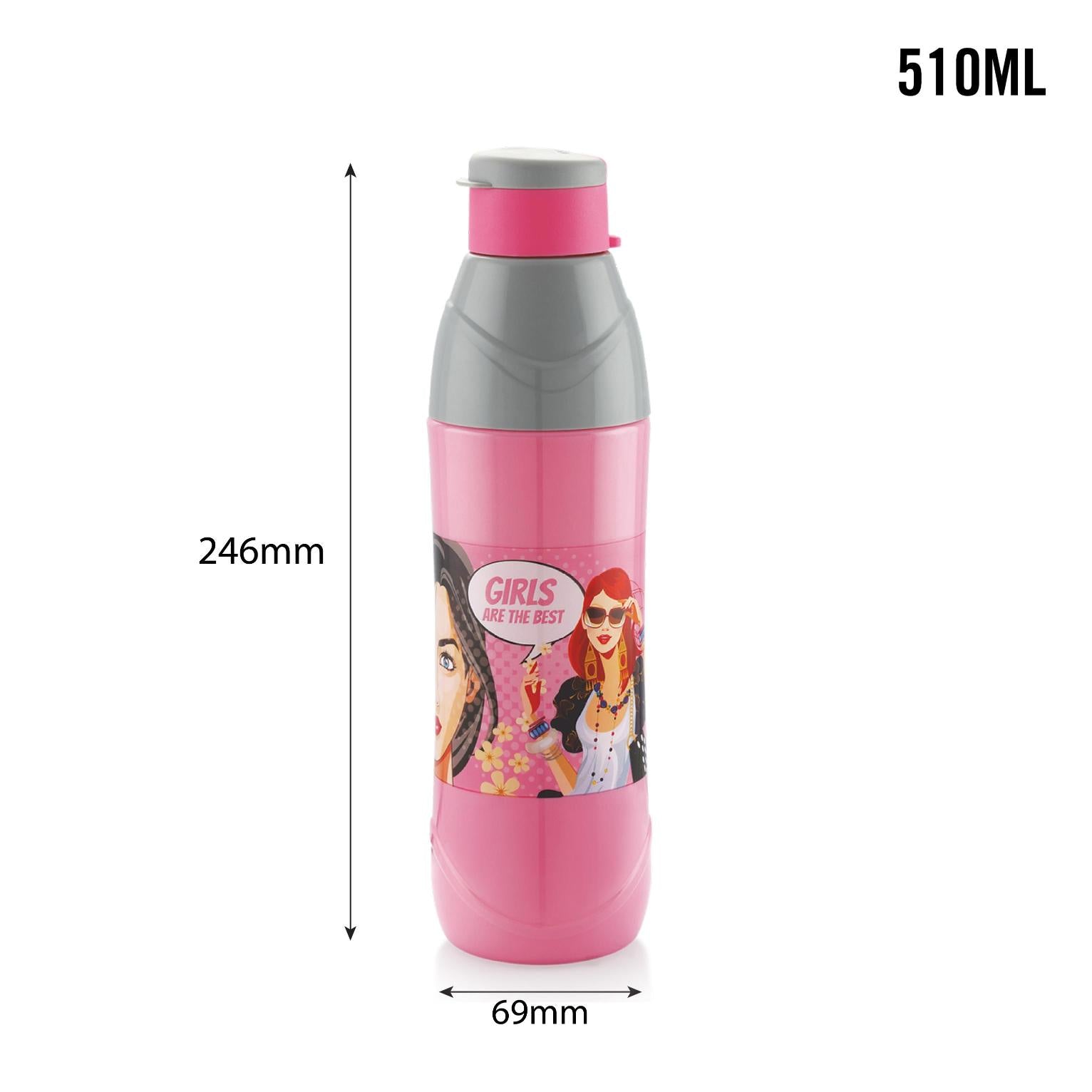 Puro Trends 600 Cold Insulated Kids Water Bottle, 510ml Pink / 510ml