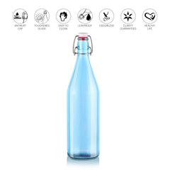 Aquaria Glass Water Bottle, 1000ml SAPPHIRE / 1000ml / 1 Piece