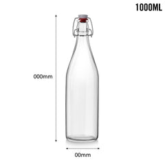 Aquaria Glass Water Bottle, 1000ml Clear / 1000ml / 3 Pieces