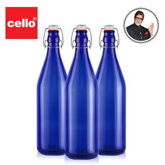 Aquaria Glass Water Bottle, 1000ml Blue / 1000ml / 3 Pieces