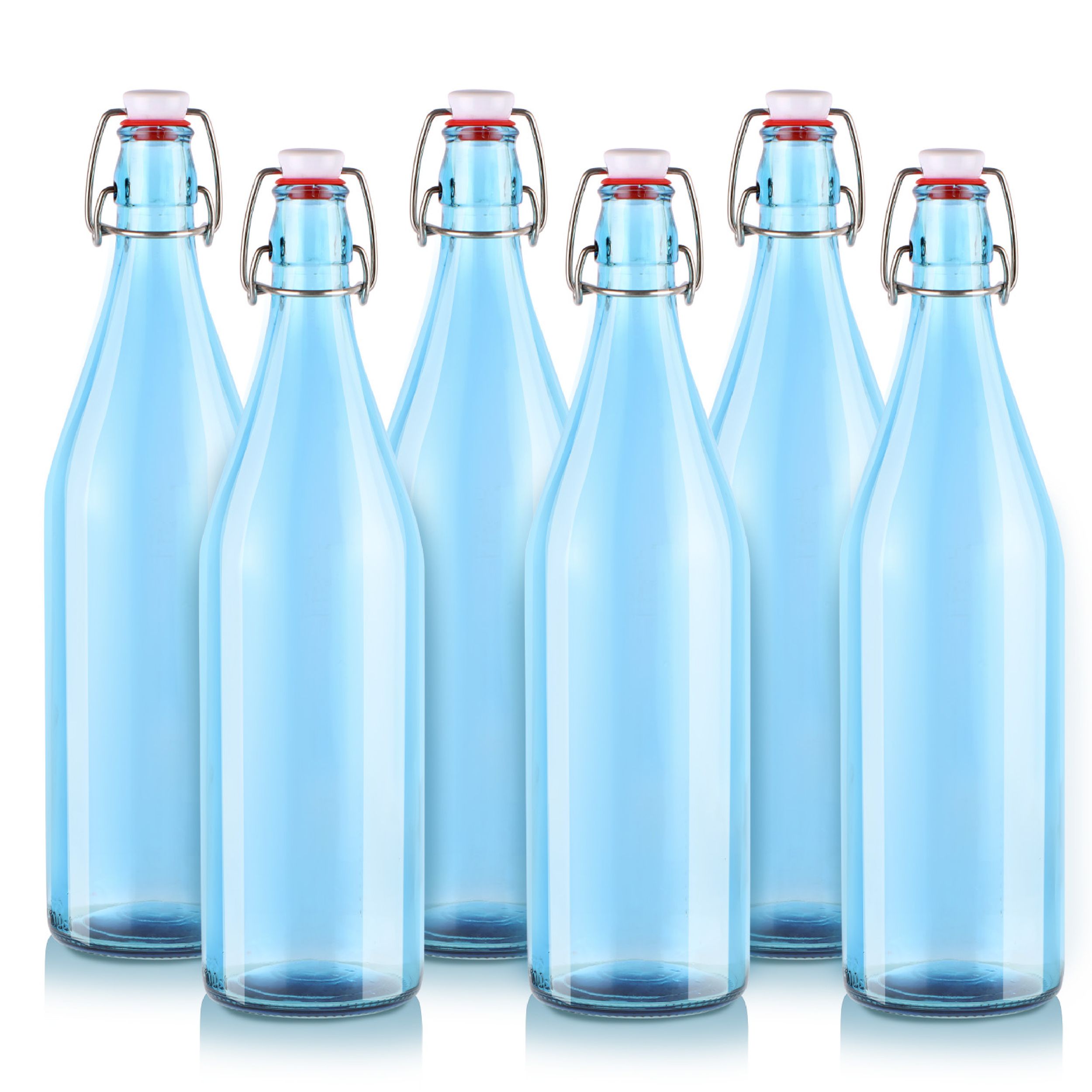 Aquaria Glass Water Bottle, 1000ml SAPPHIRE / 1000ml / 6 Pieces