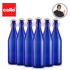 Aquaria Glass Water Bottle, 1000ml Blue / 1000ml / 6 Pieces