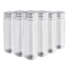 H2O Squaremate Plastic Water Bottle, 1000ml, Set of 6 Clear / 1000ml / 6 Pieces