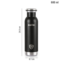 Duro Mac Flask, Vacusteel Water Bottle, 600ml Black / 600ml