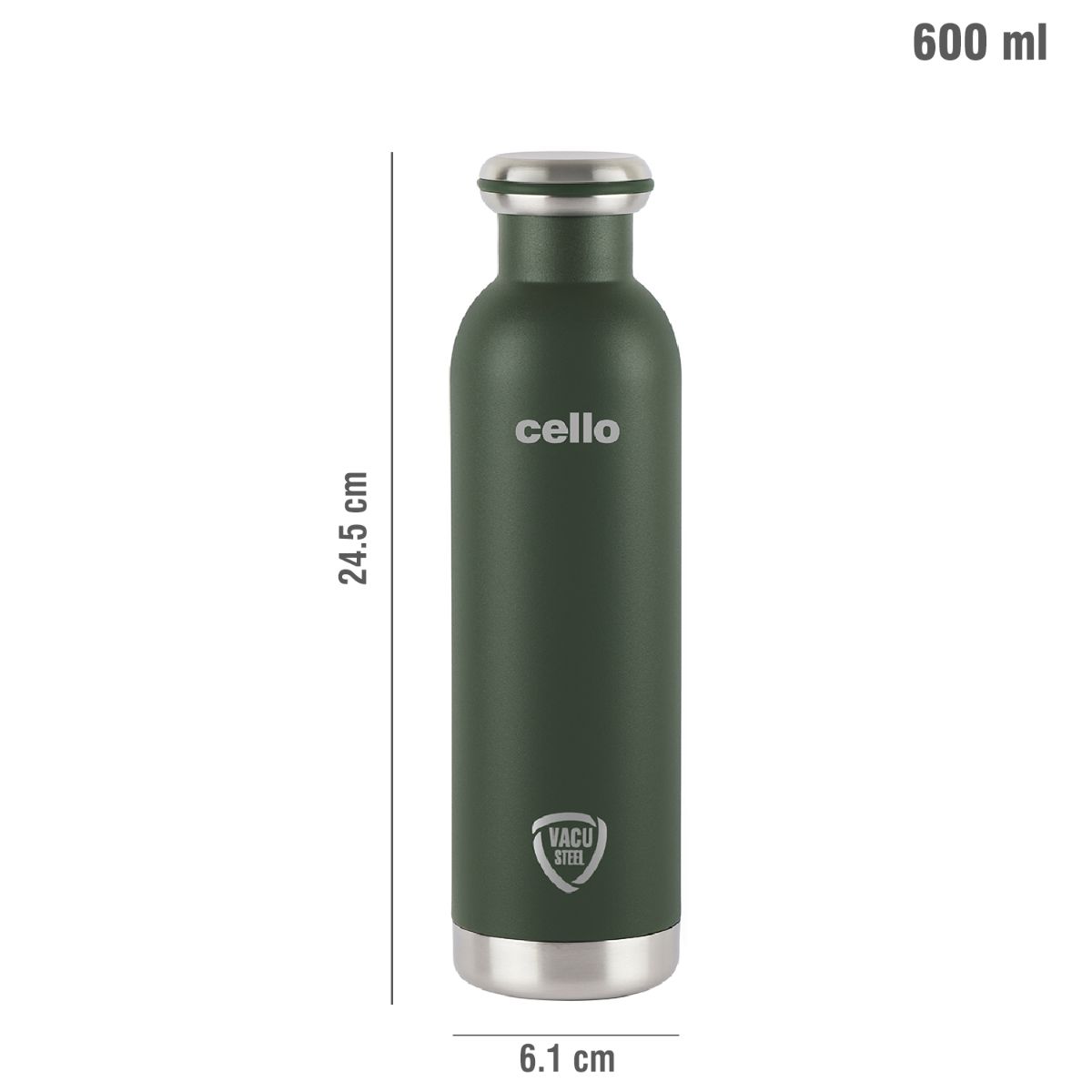 Duro Mac Flask, Vacusteel Water Bottle, 600ml Green / 600ml