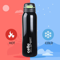 Gym Star Flask, Vacusteel Water Bottle, 650ml Black / 650ml