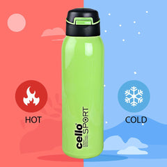Gym Star Flask, Vacusteel Water Bottle, 650ml Green / 650ml