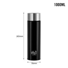 H2O Stainless Steel Water Bottle, 1000ml Black / 1000ml / 1 Piece