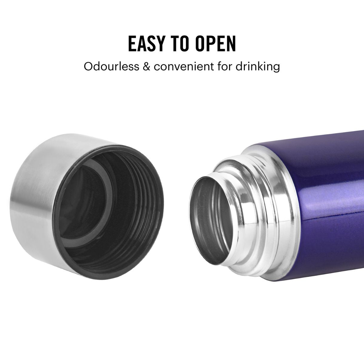 H2O Stainless Steel Water Bottle, 1000ml Purple / 1000ml / 1 Piece