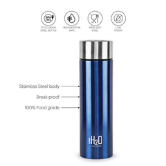 H2O Stainless Steel Water Bottle, 1000ml Assorted / 1000ml / 3 Pieces