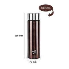 H2O Stainless Steel Water Bottle, 1000ml / 1000ml