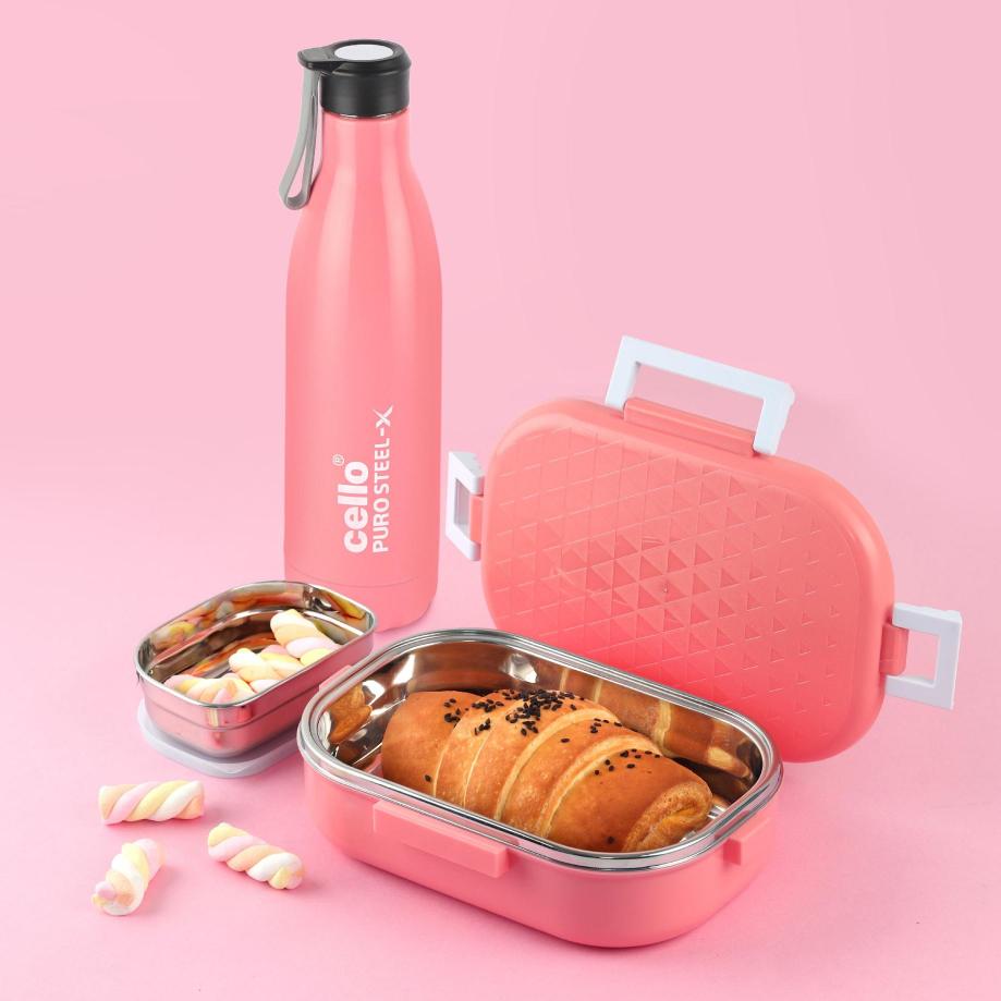 Altro Neo Lunch Box & Water Bottle Set Pink
