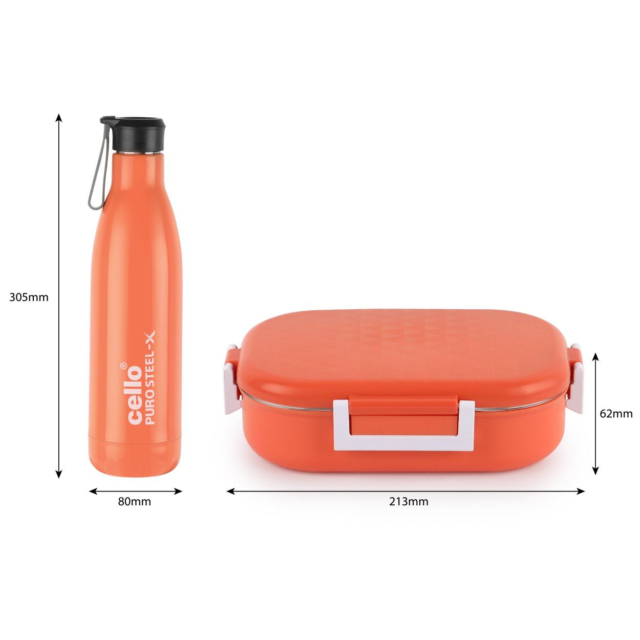 Altro Neo Lunch Box & Water Bottle Set Orange