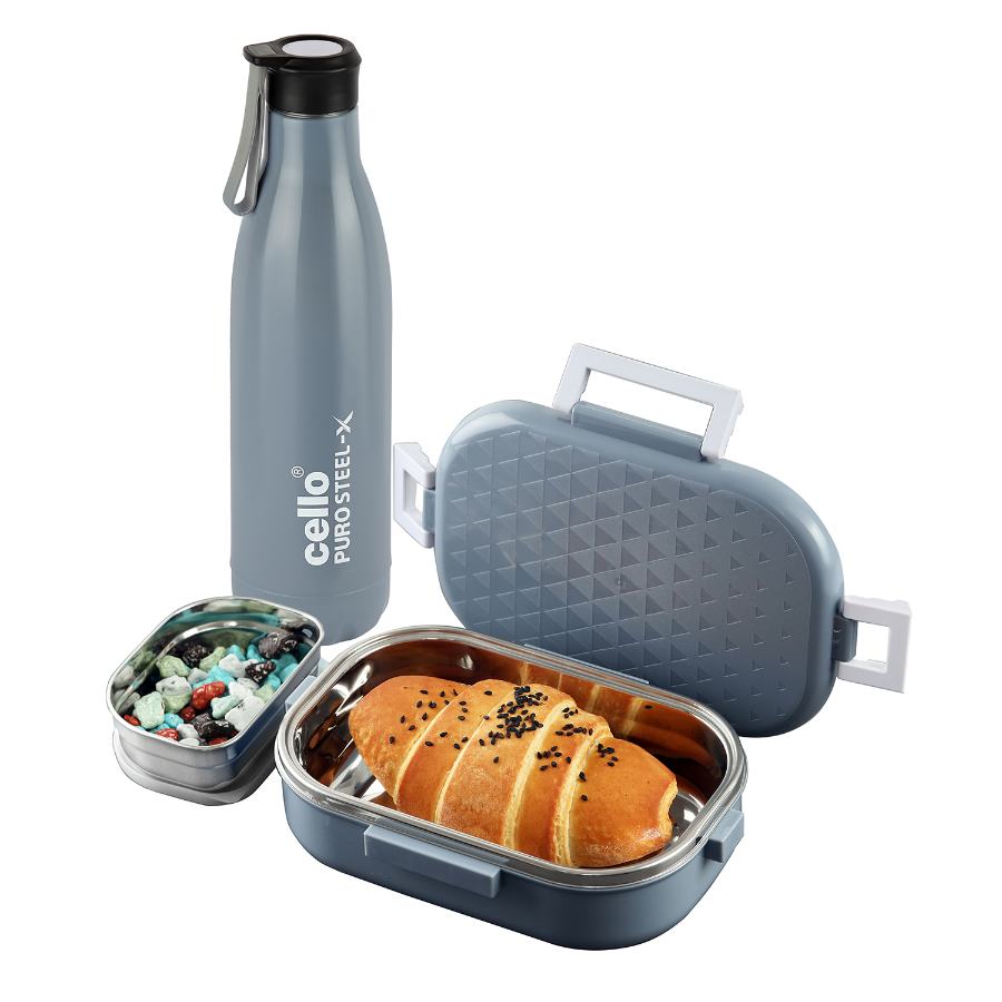 Altro Neo Lunch Box & Water Bottle Set Grey