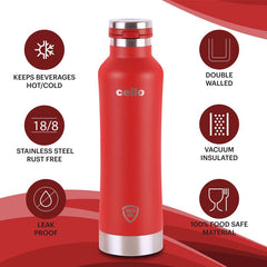 Duro One Touch Flask, Vacusteel Water Bottle 800ml / 800ml