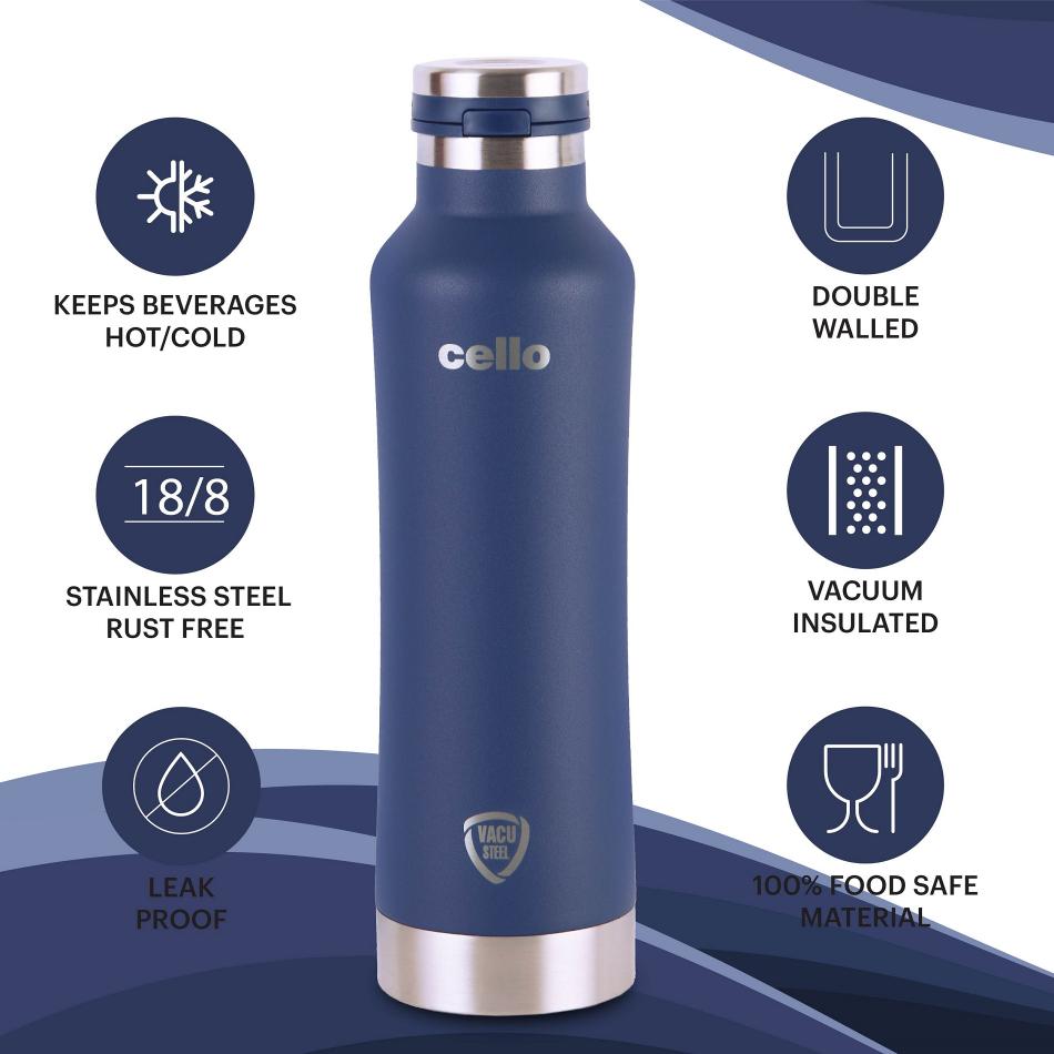 Duro One Touch Flask, Vacusteel Water Bottle 800ml / 800ml