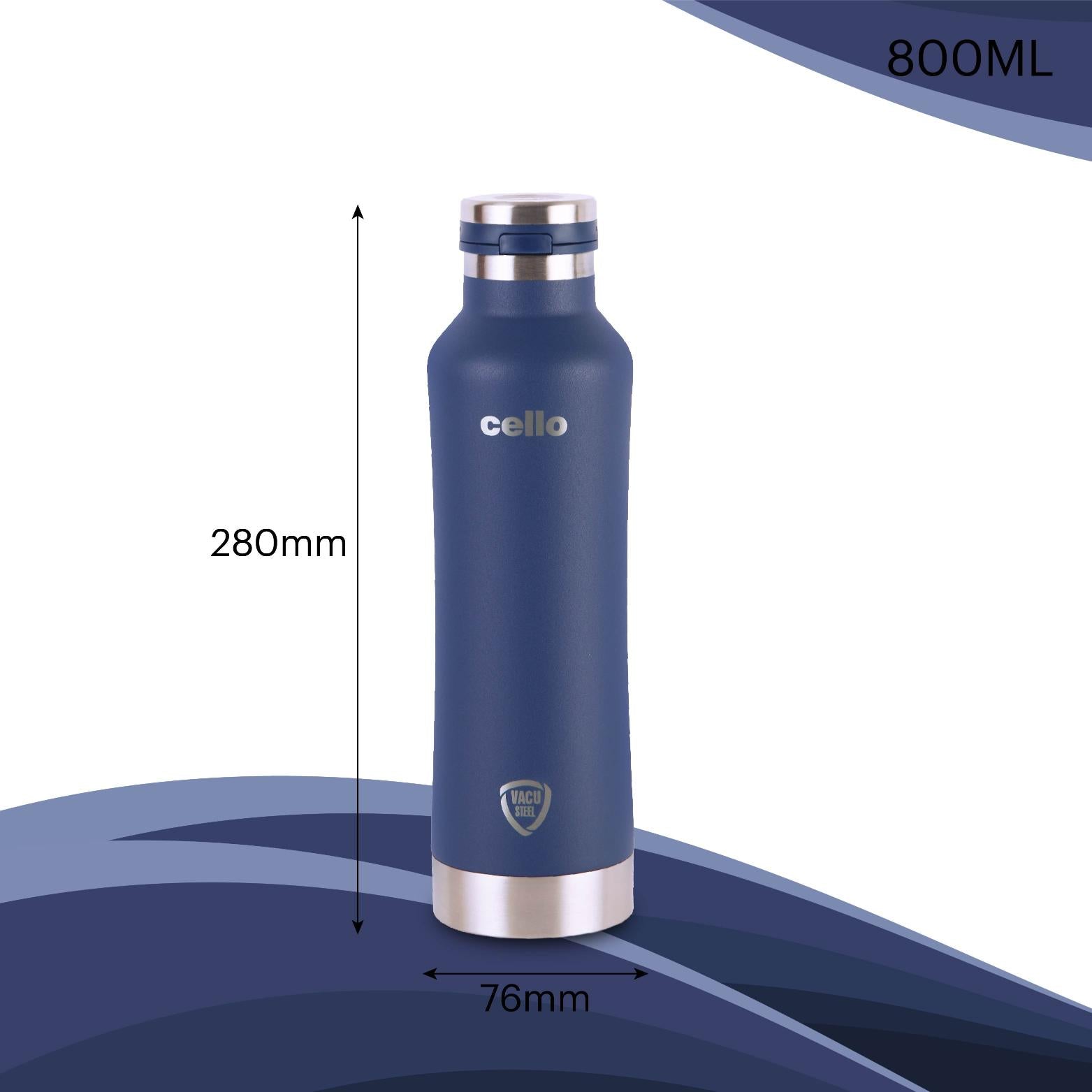 Duro One Touch Flask, Vacusteel Water Bottle 800ml / 800ml