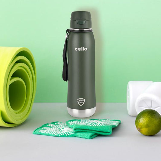 Green|Duro Ace Flask, Vacusteel Water Bottle 600ml / 600ml