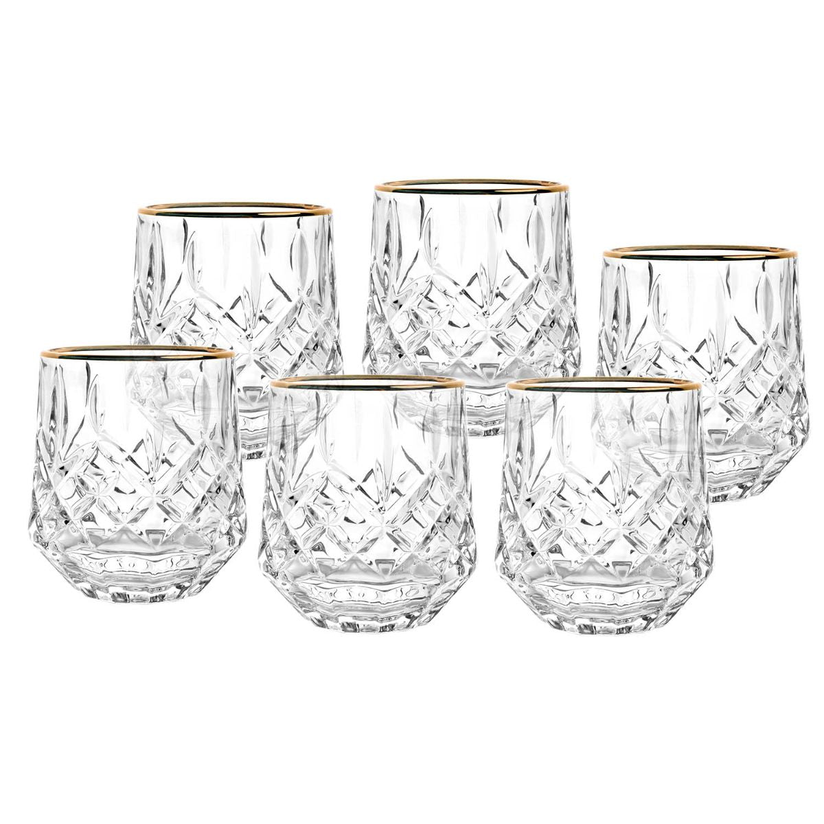 Casablanca Goldline Glass Tumbler Gift Set, 6 Pieces Clear / 6 Pieces