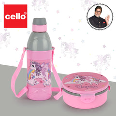 Tiffy Lunch Box & Water Bottle Set Pink / Unicorn