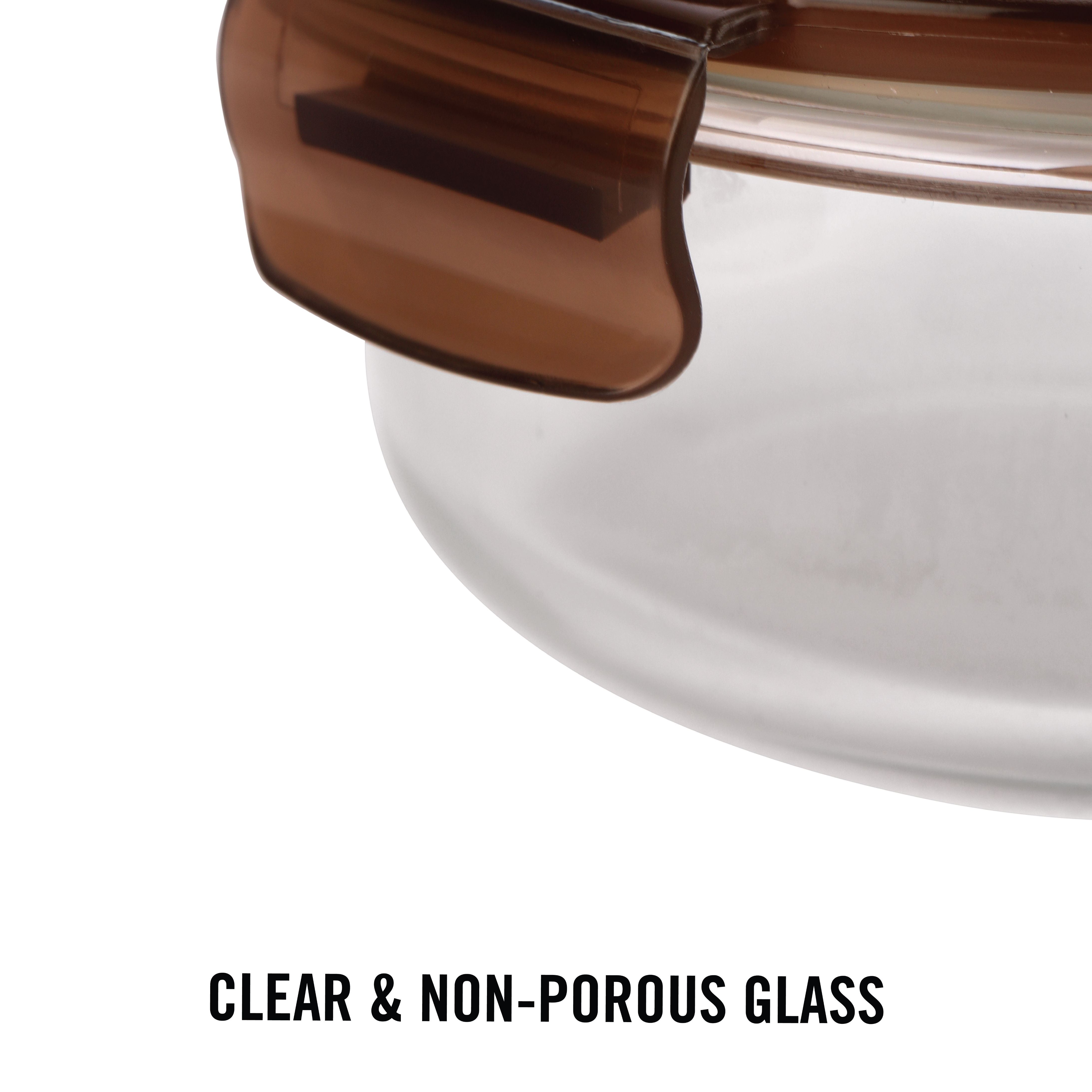 Seal-O-Fresh Borosilicate Glass Round containers Brown / 2 Piece