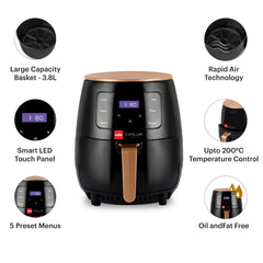 Smart Digital Air Fryer 1400W, 4.5 Liter Silver / 1500ml / 1500 Watts