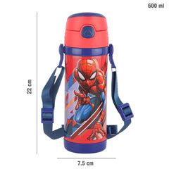 Champ 600 Hot & Cold Stainless Steel Kids Water Bottle, 600ml Red / 600ml / Spiderman