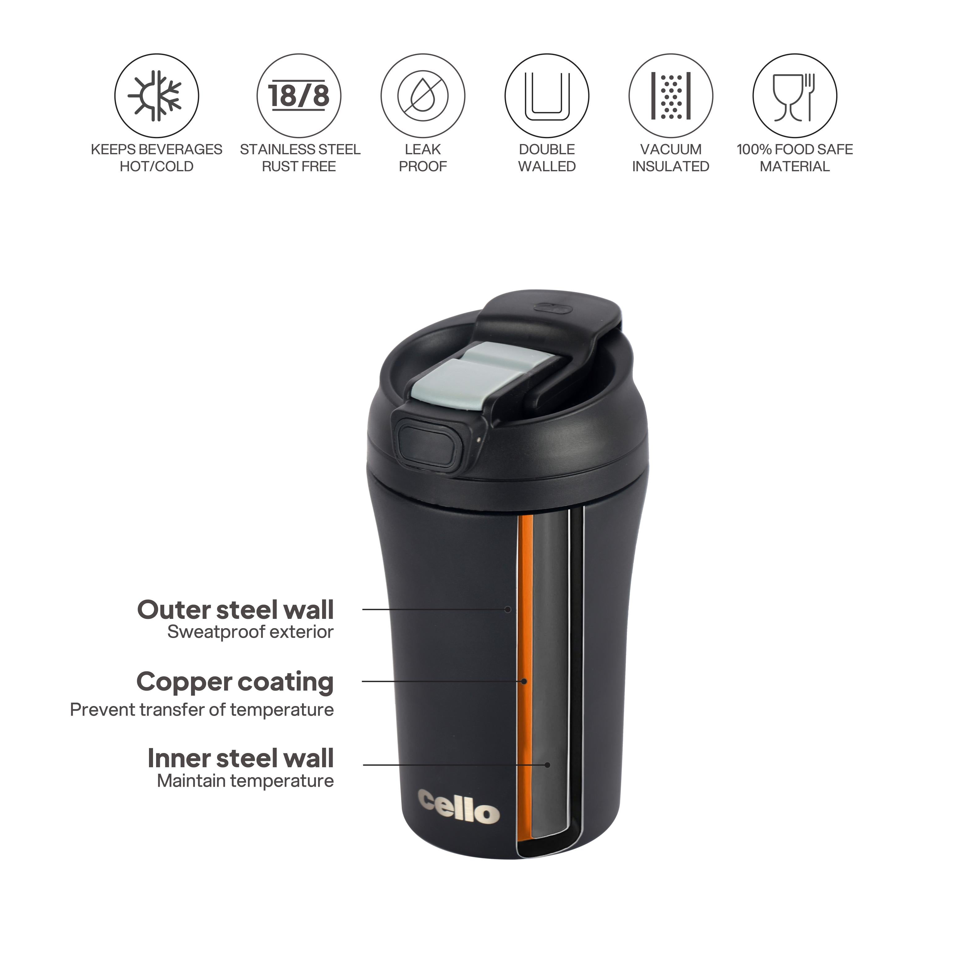 Duro Coffee Mate Vacum Insulated Travel Mug Black / 550ml