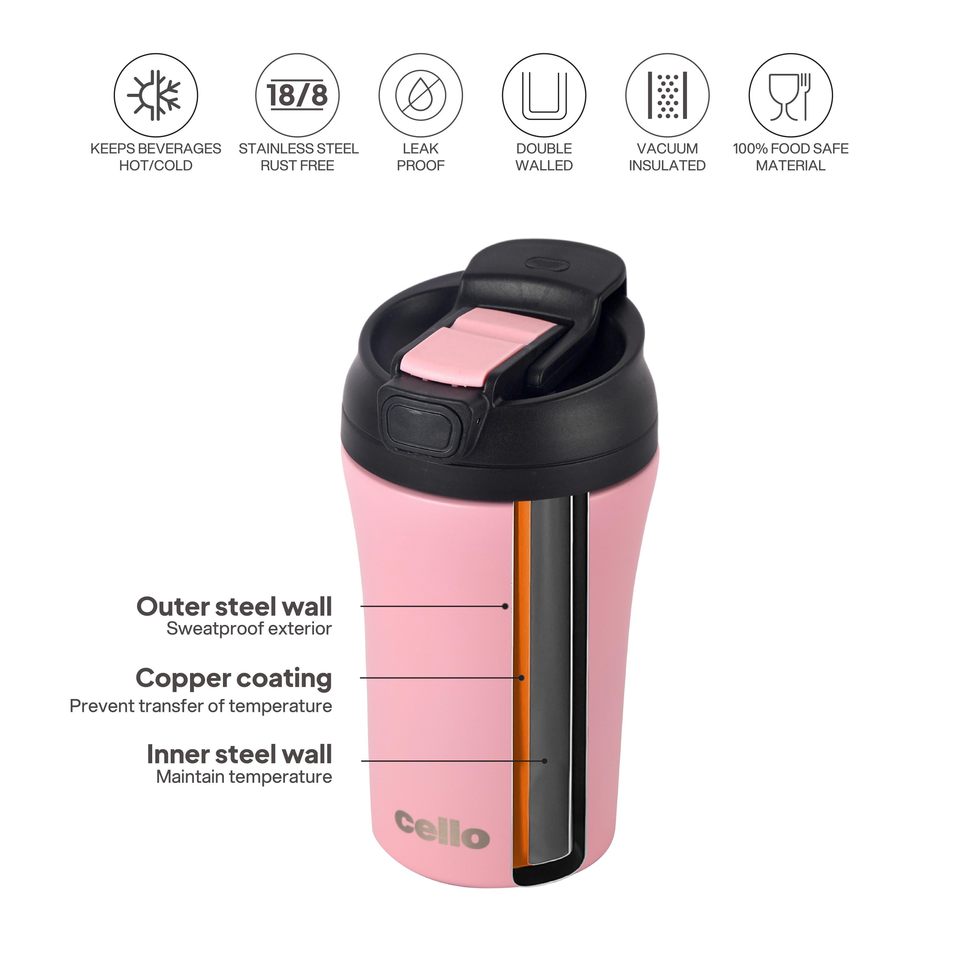 Duro Coffee Mate Vacum Insulated Travel Mug Pink / 550ml