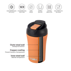 Duro Coffee Mate Vacum Insulated Travel Mug Orange / 550ml