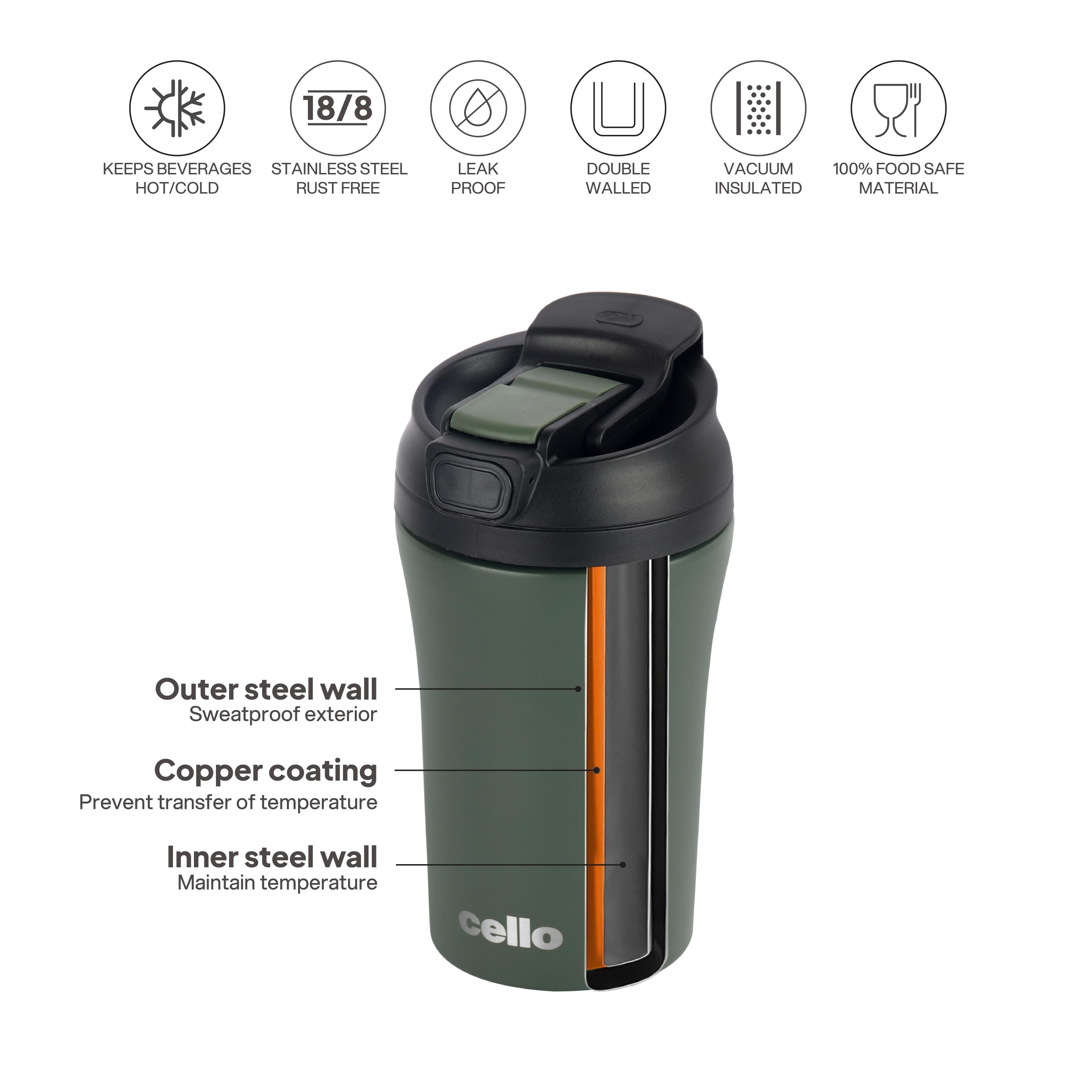 Duro Coffee Mate Vacum Insulated Travel Mug Green / 550ml